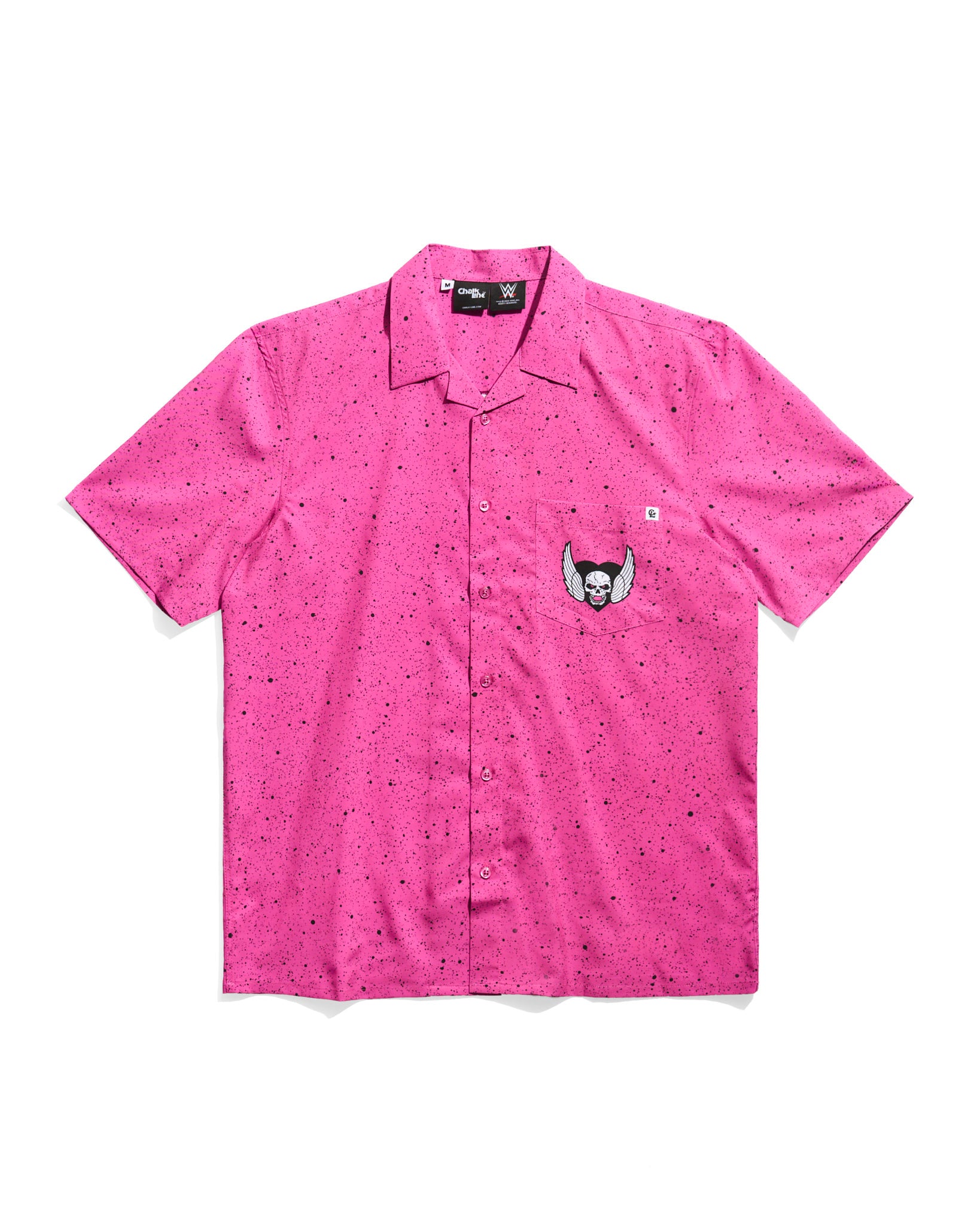 Bret Hart Speckle Pink Button Up Shirt