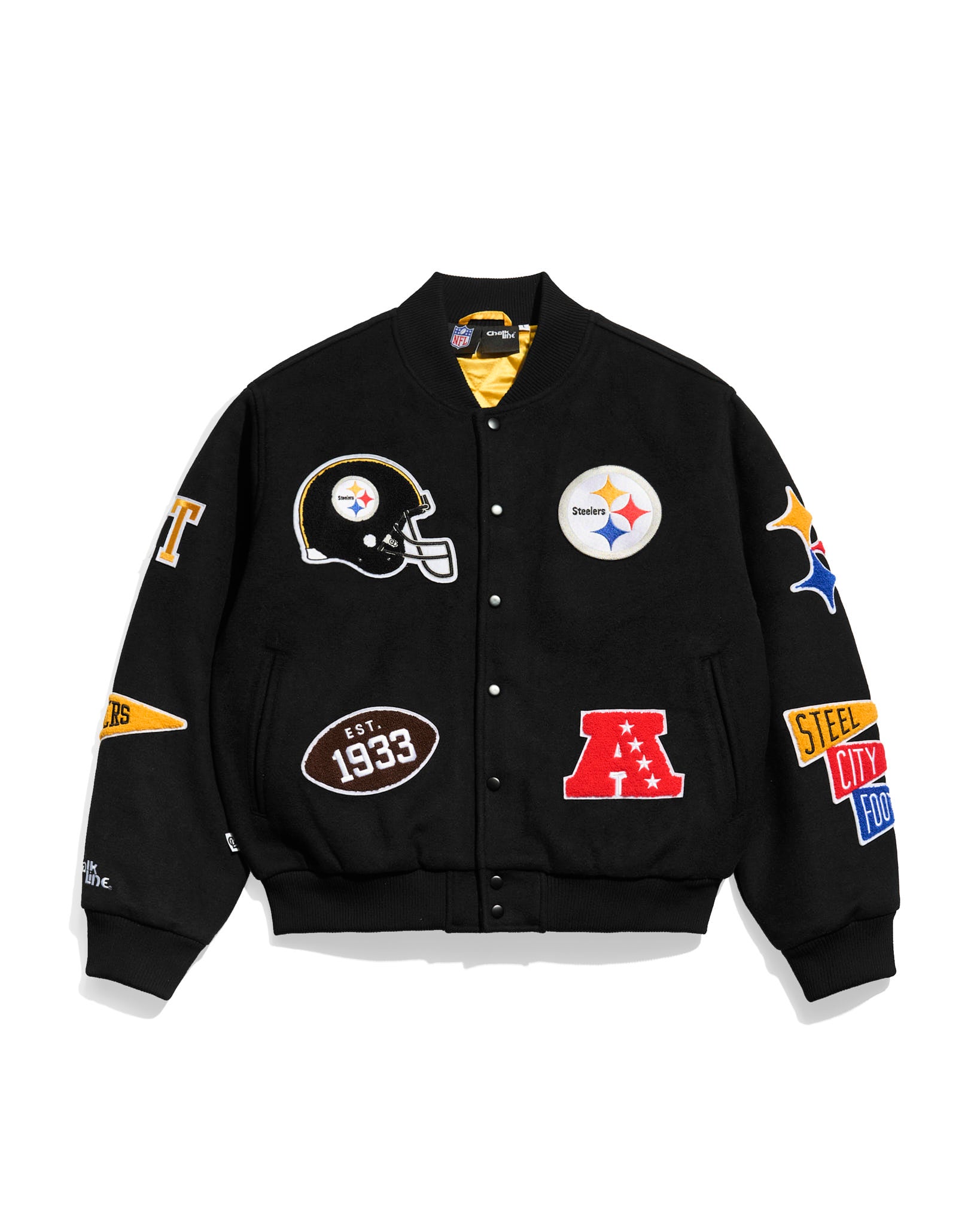 Pittsburgh Steelers Pennant Varsity Jacket – Chalk Line Apparel