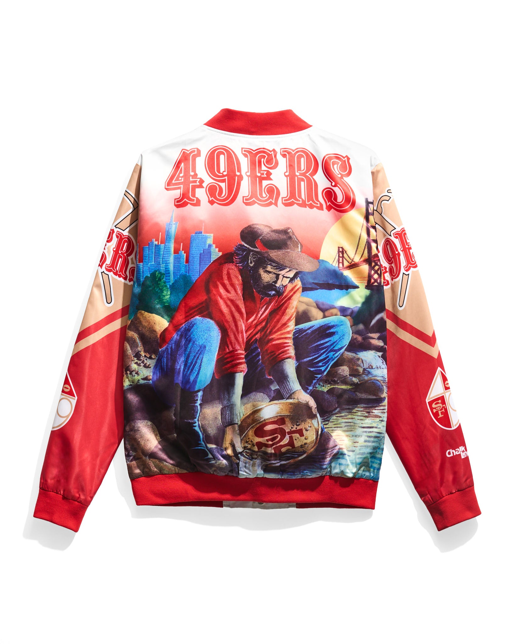 San Francisco 49ers Gold Digger OG Fanimation Satin Jacket – Chalk