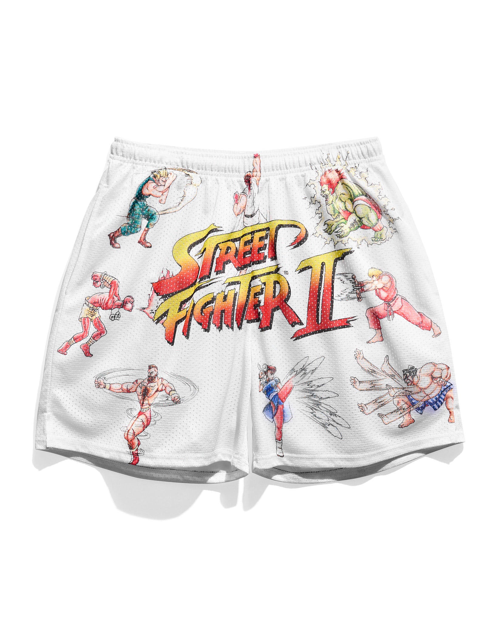 Men's Plus Size Streetwear Shorts, Street Fighter Graphic Print