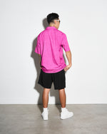 Bret Hart Speckle Pink Button Up Shirt