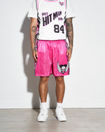 Bret Hart Speckle Pink Retro Shorts