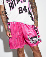 Bret Hart Speckle Pink Retro Shorts