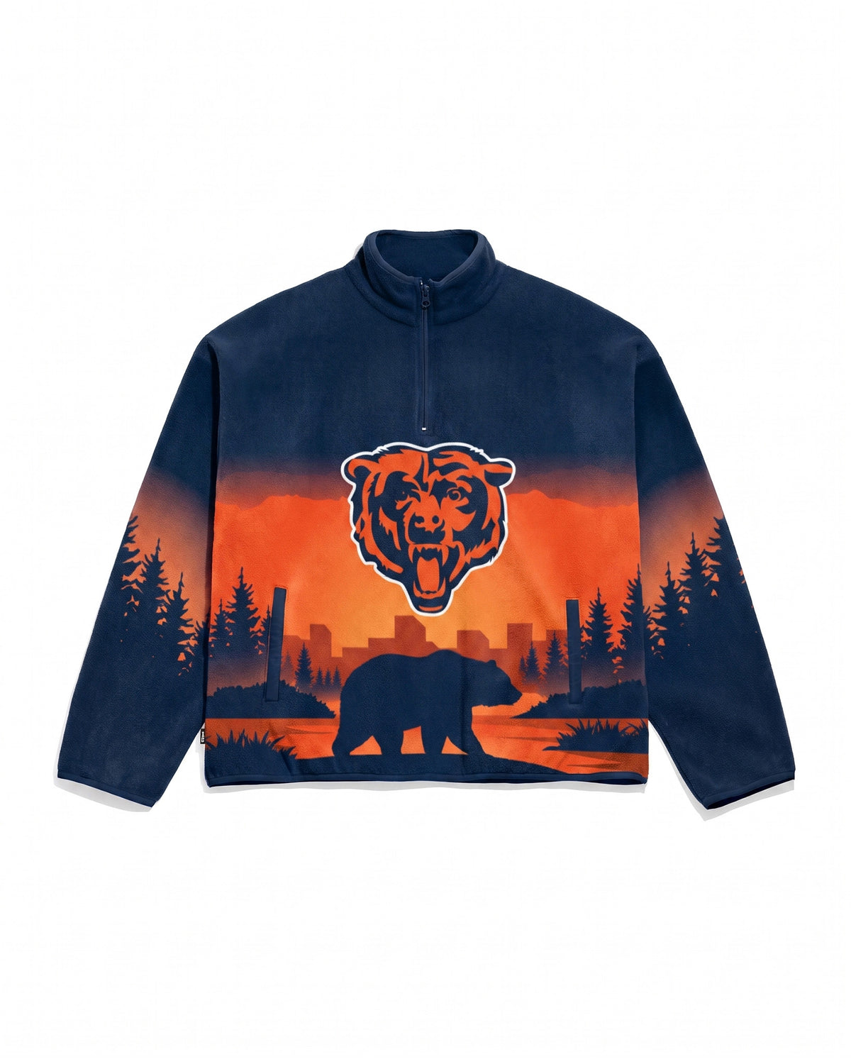 Chicago Bears Landscape Quarter Zip Microfleece Pullover