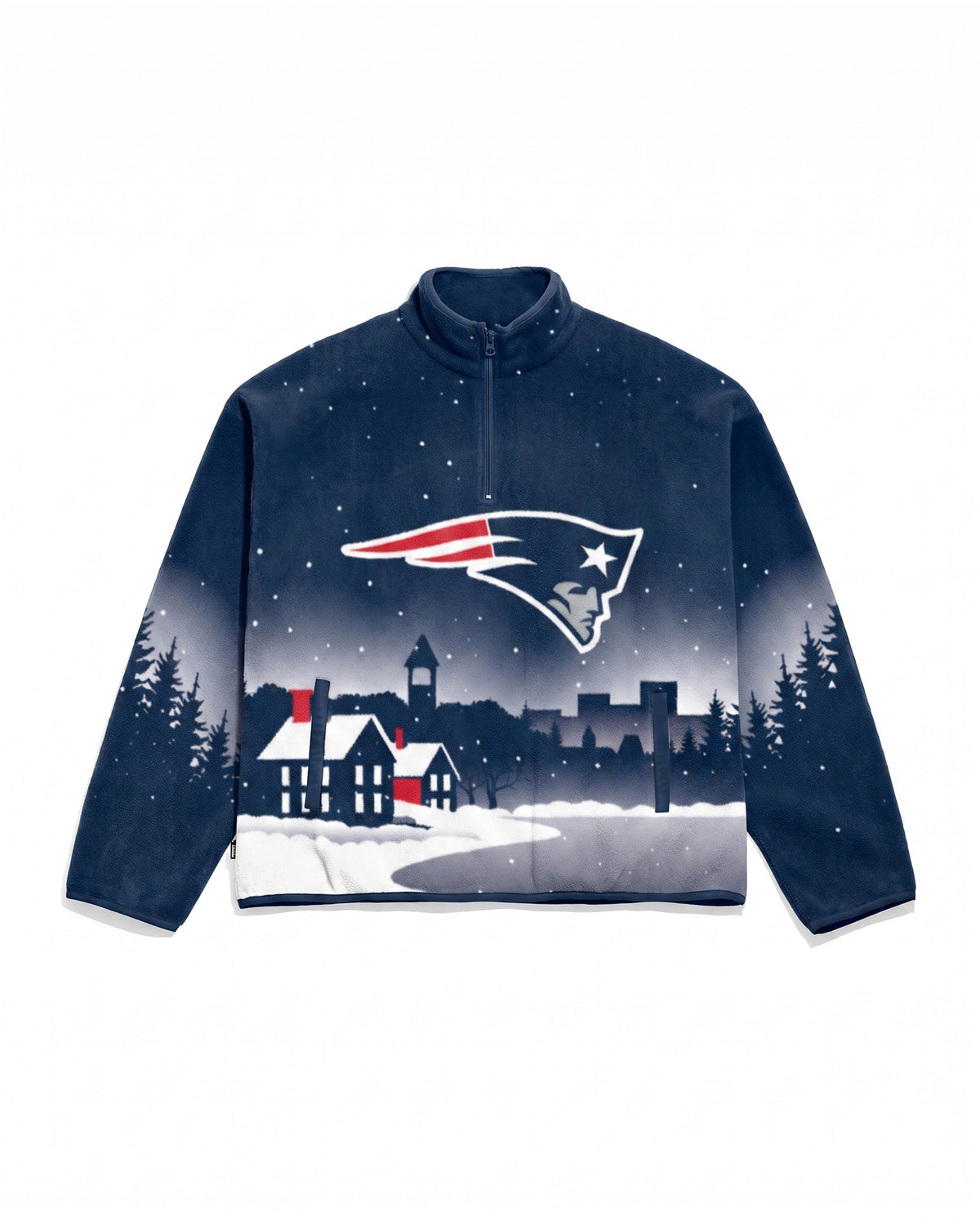 New England Patriots Landscape Quarter Zip Microfleece Pullover