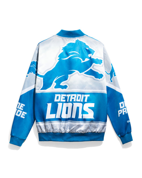 Detroit Lions Logo Fanimation Satin Jacket