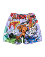 Fantastic Four vs Hulk Vintage Retro Shorts