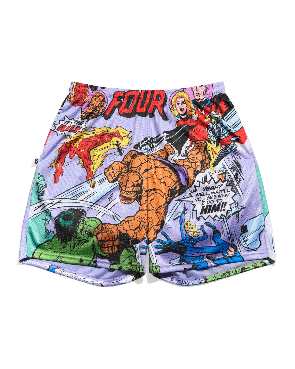 Fantastic Four vs Hulk Vintage Retro Shorts