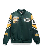 Green Bay Packers Helmet Fanimation Satin Jacket