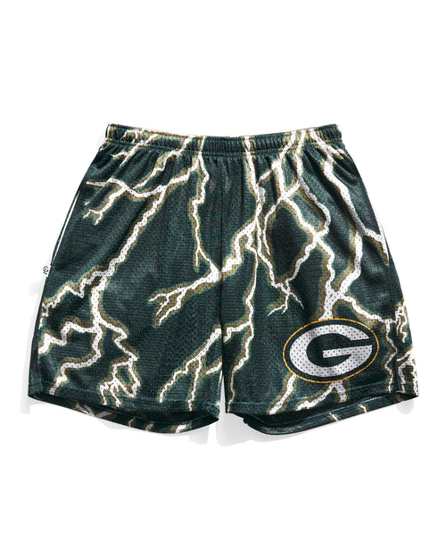 Green Bay Packers Lightning Retro Shorts