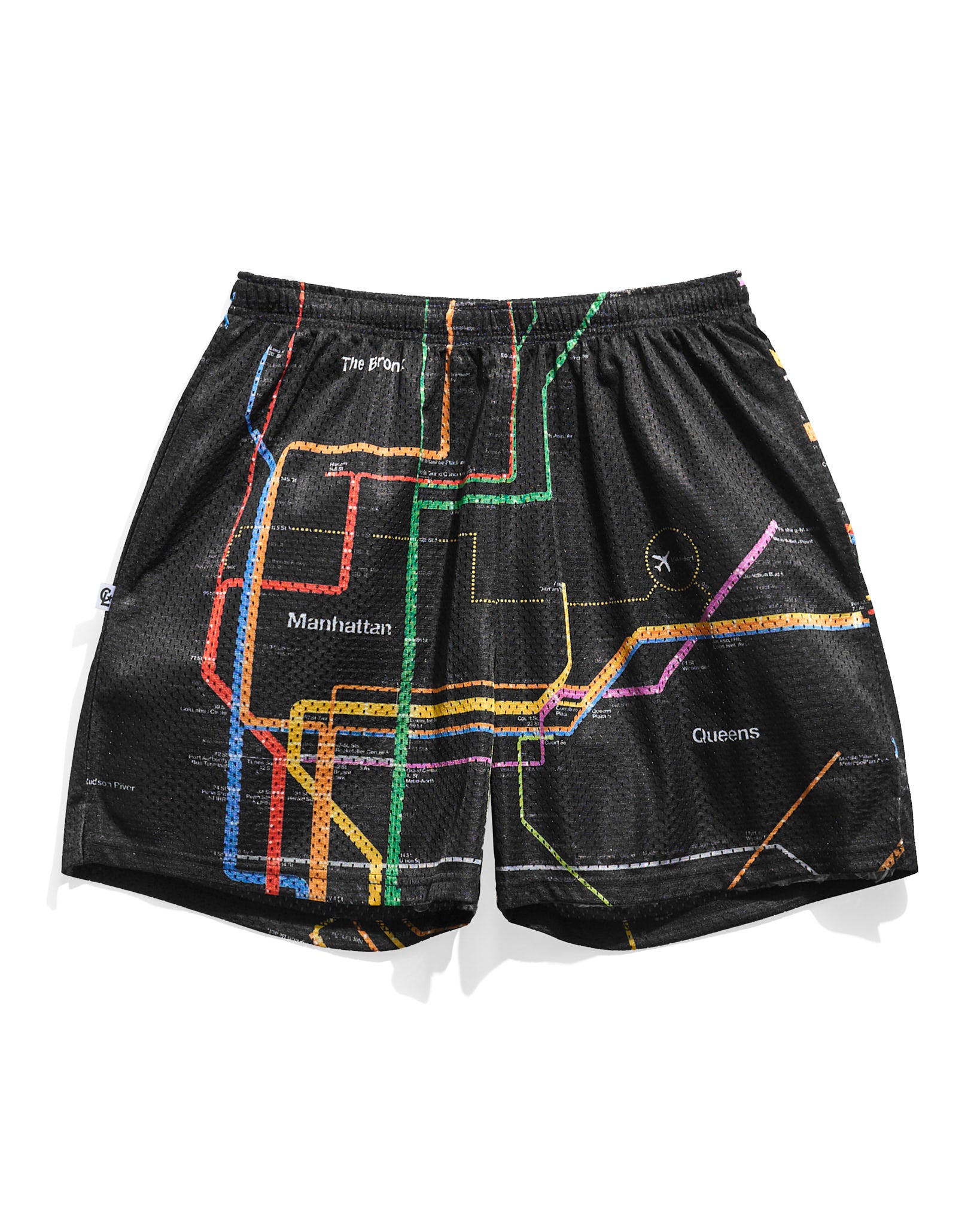 MTA Subway Map Black Retro Shorts