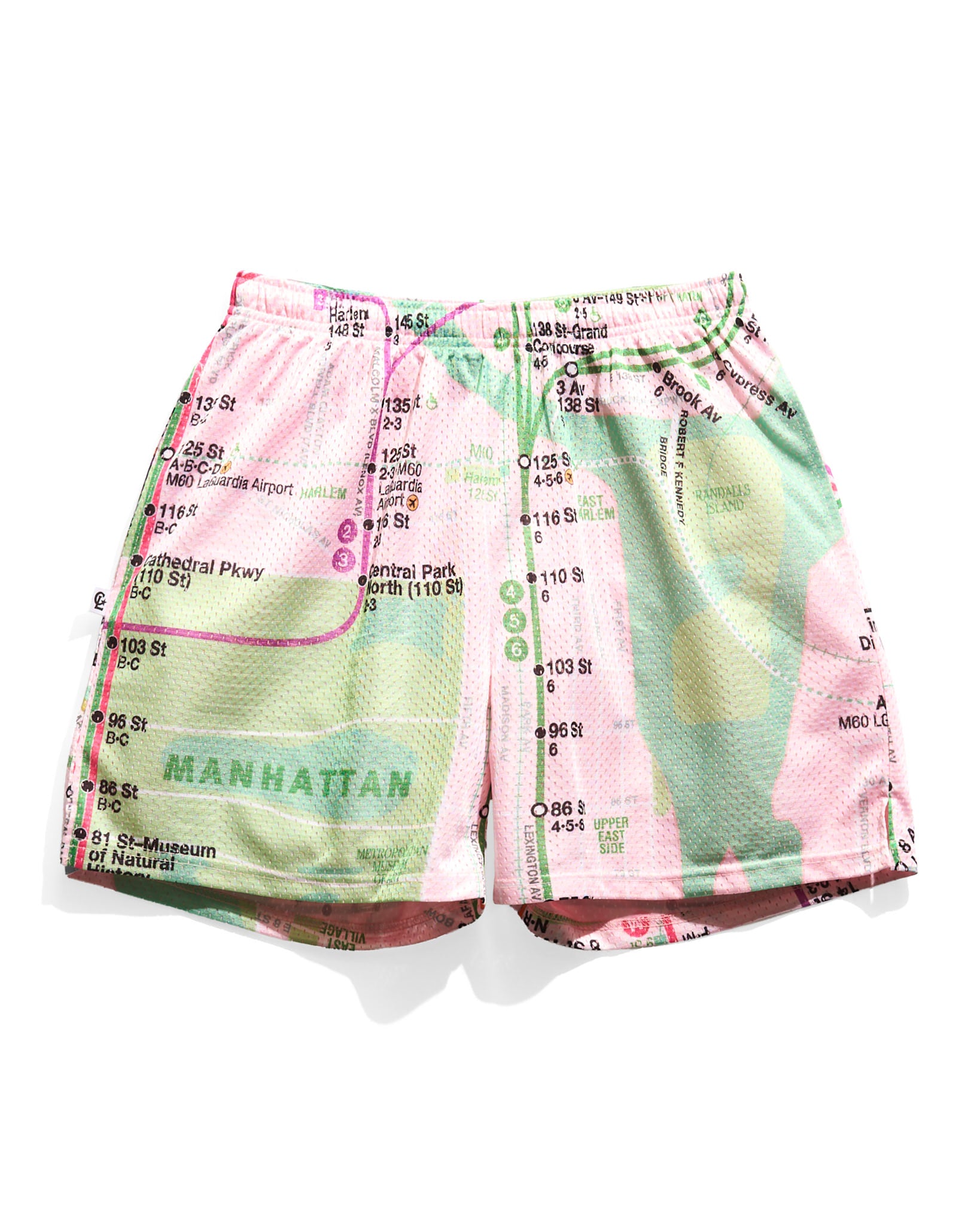 MTA Subway Map Pink Retro Shorts