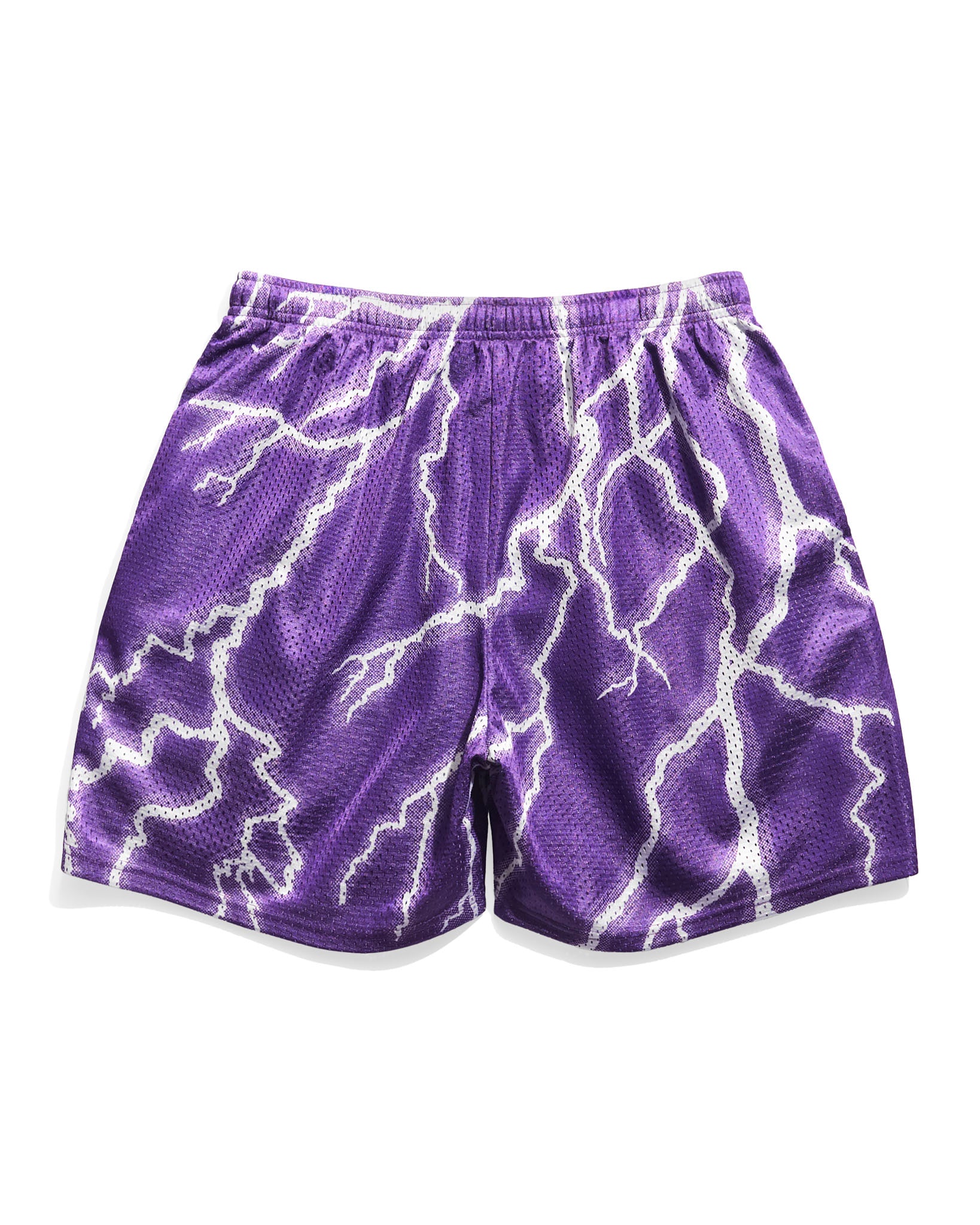Men's Graphic Mesh Shorts - Purple Lightning
