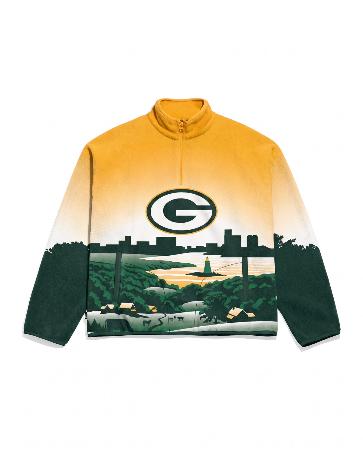 Green Bay Packers Landscape Quarter Zip Microfleece Pullover