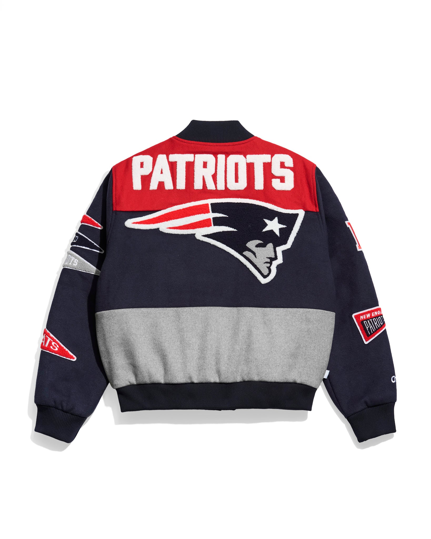 New England Patriots Pennant Varsity Jacket