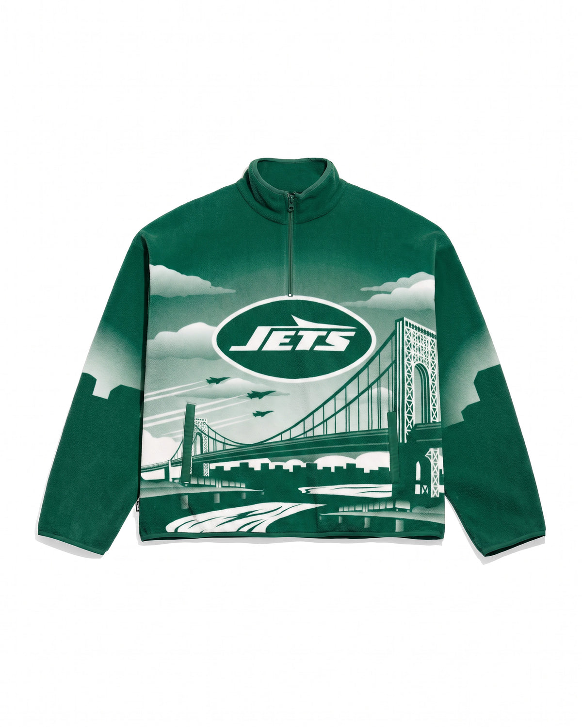 New York Jets Landscape Quarter Zip Microfleece Pullover