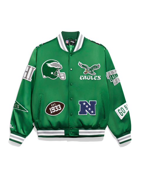 Philadelphia Eagles Kelly Green Satin Pennant Jacket – Chalk Line
