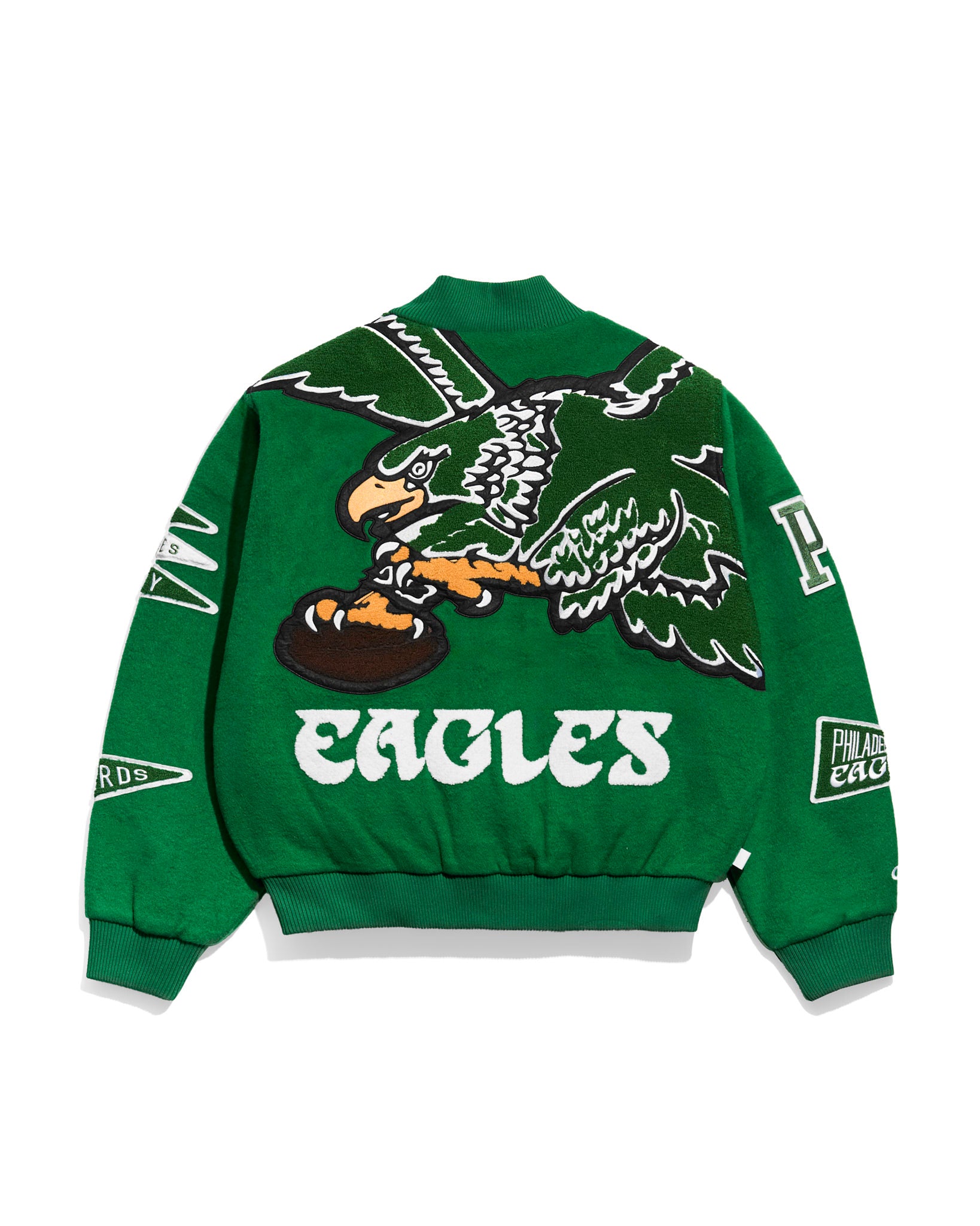 Philadelphia Eagles Kelly Green Pennant Varsity Jacket