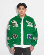 Philadelphia Eagles Kelly Green Pennant Varsity Jacket