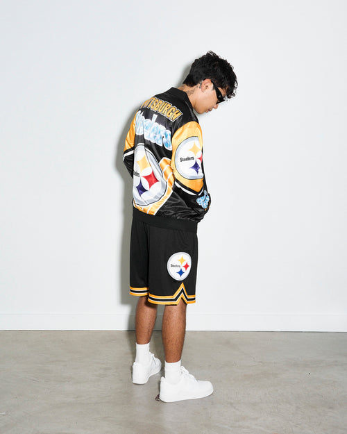 Pittsburgh Steelers Yellow and Black Satin Jacket