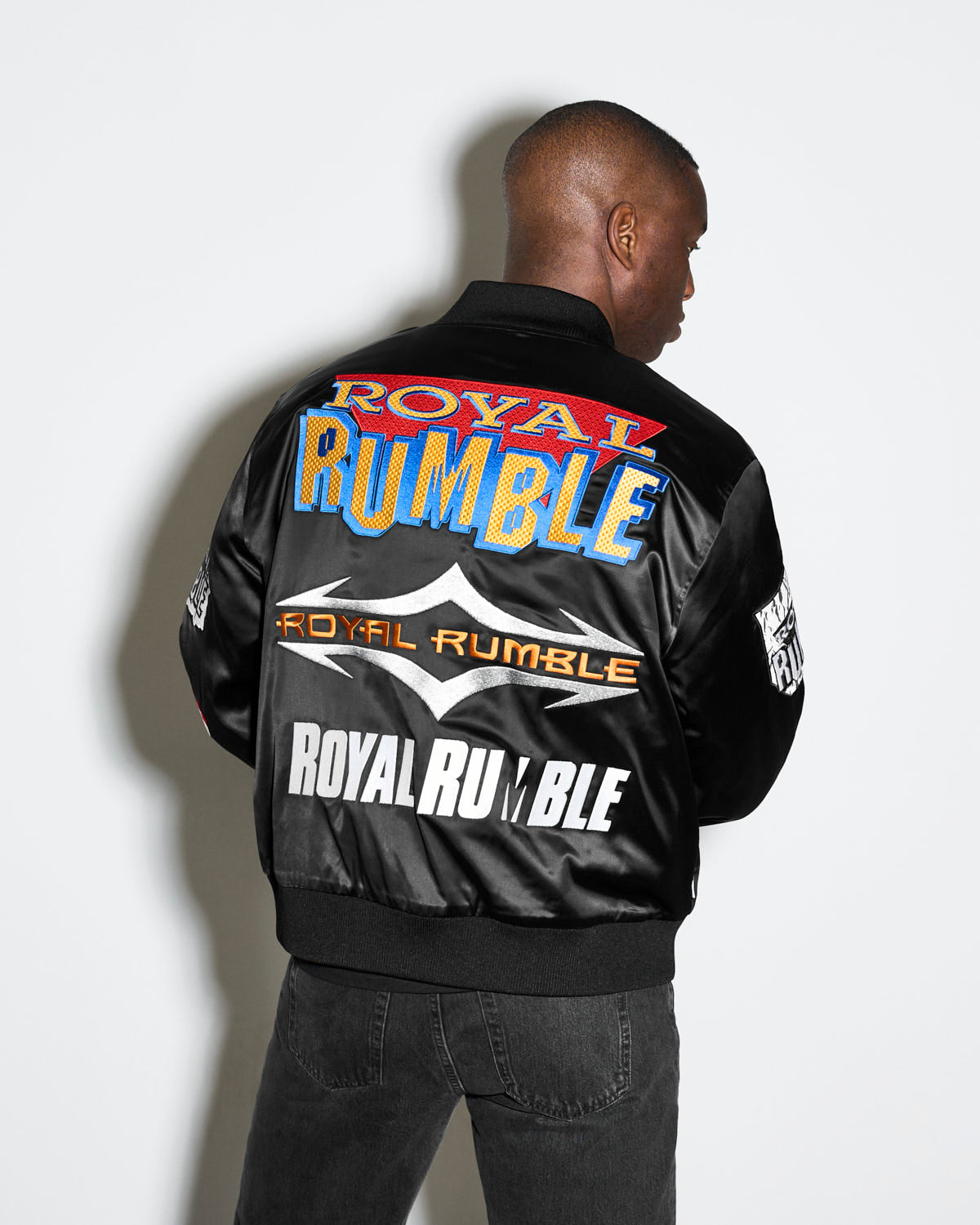 Royal Rumble Historic Logos Quilted Satin Jacket