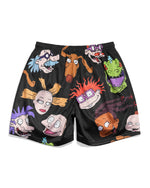 Rugrats Character AOP Black Retro Shorts