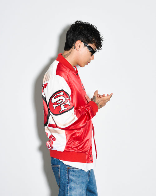 San Francisco 49ers Red and White Satin Jacket
