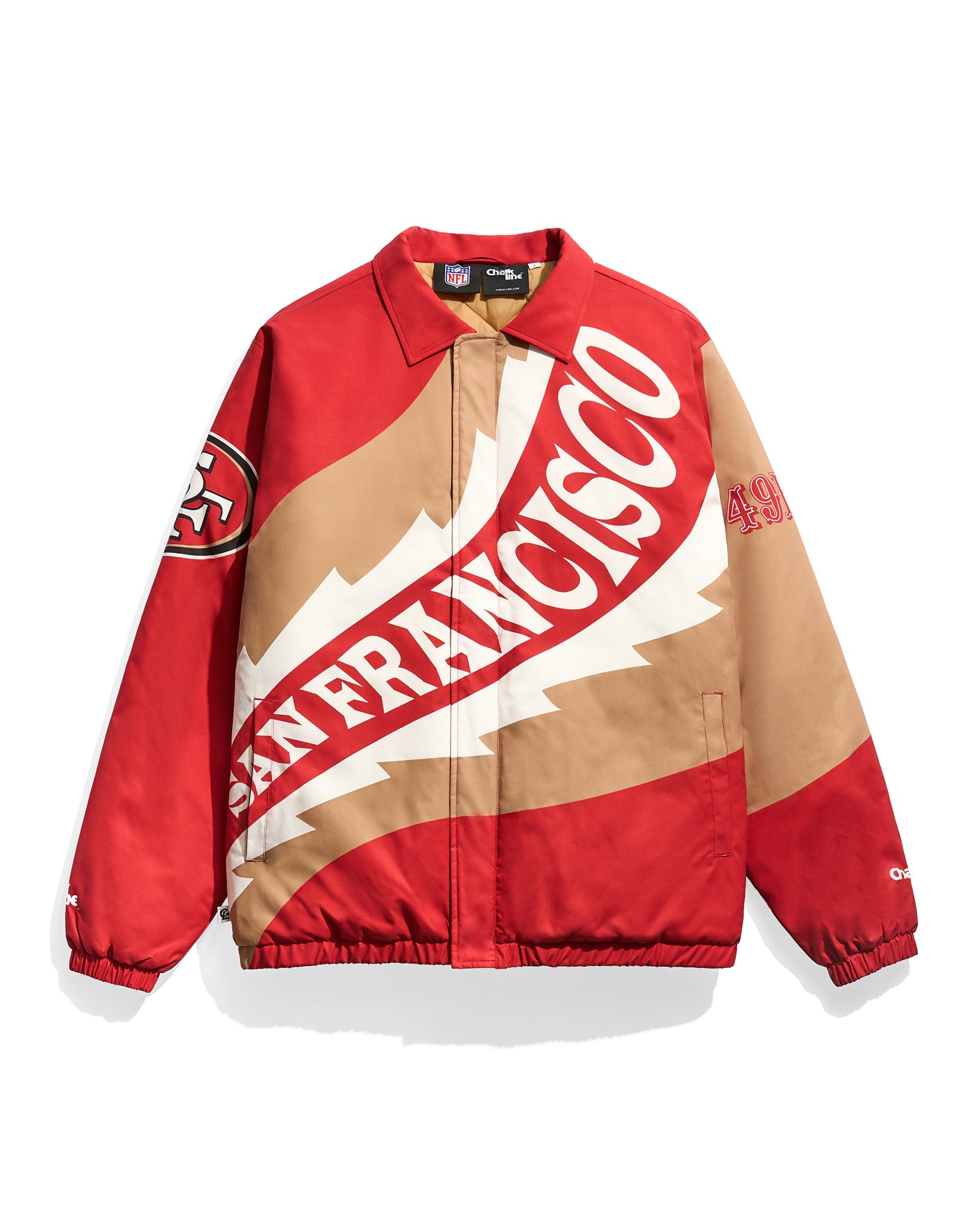 San Francisco 49ers Saw Blade Quilted Puffer Jacket