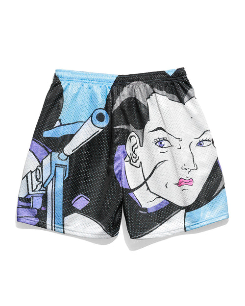 AEON Flux OS Blue Retro Shorts