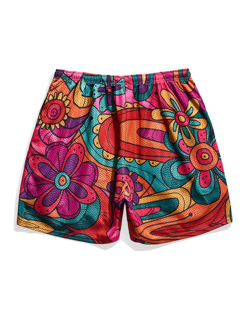 Chalk Line Flower Retro Shorts