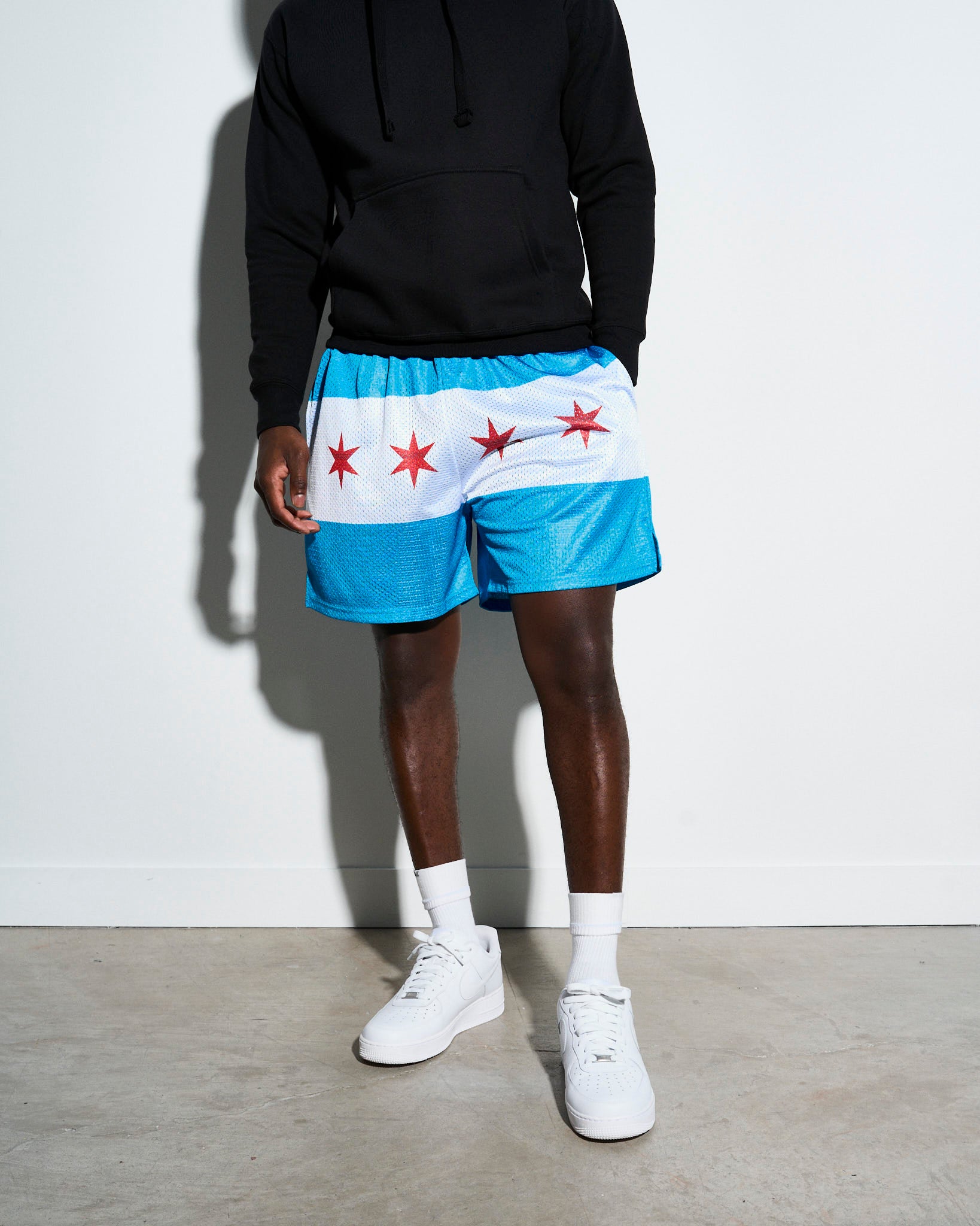 Chicago Flag Basketball Shorts - Shamrock M / White