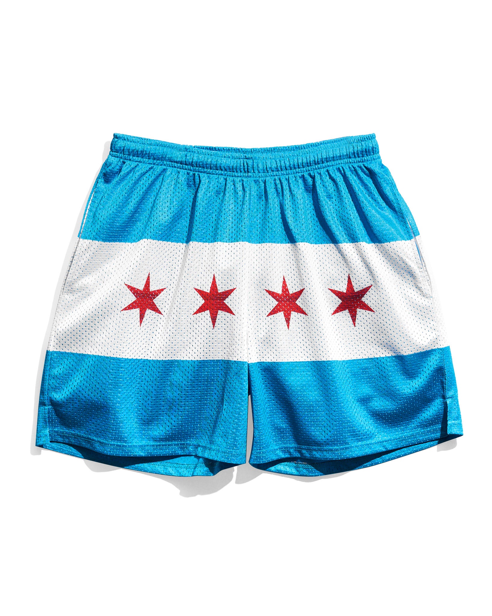 Chicago Flag Blue Retro Shorts
