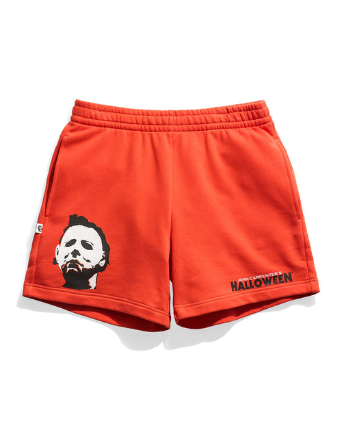 Halloween Michael Myers Orange Fleece Shorts