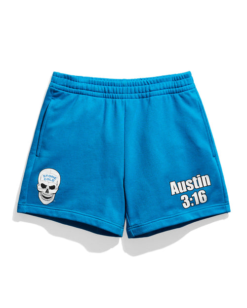 Stone Cold Steve Austin Blue Fleece Shorts